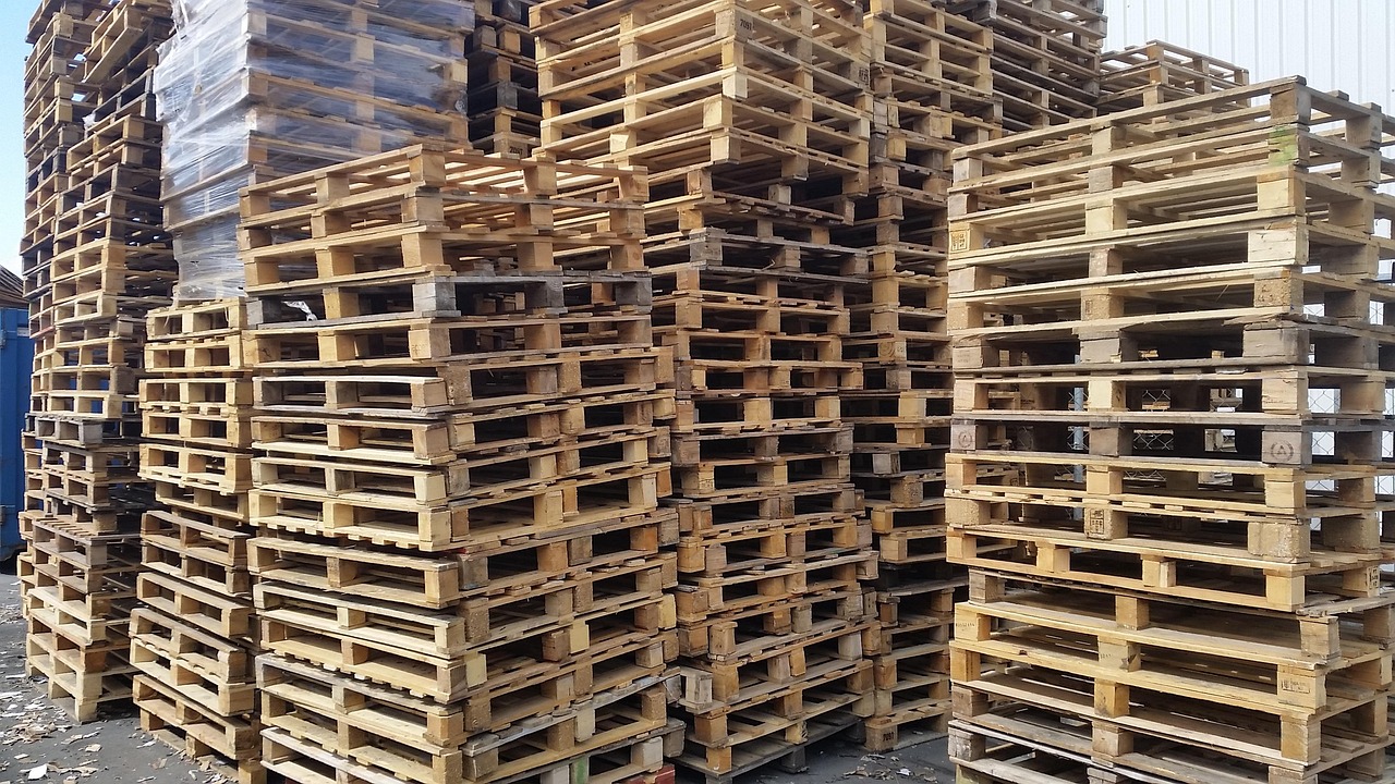 Warehouse pallets showing operational logistics context.